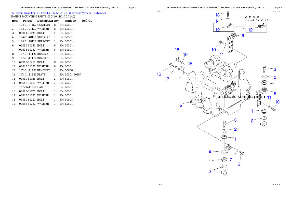 Protected: D31EX-21A S/N 50501-UP (Overseas Version) Partsbook