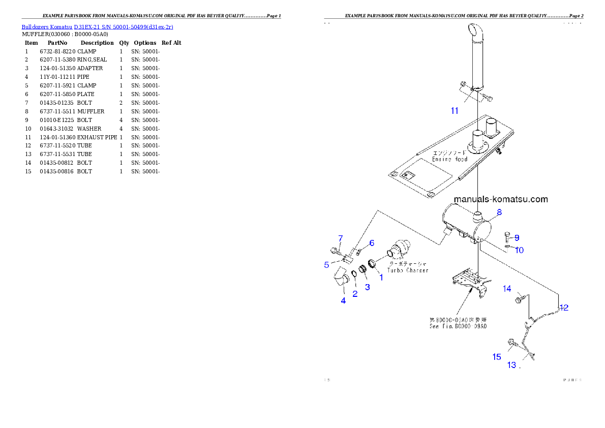 Protected: D31EX-21 S/N 50001-50499 Partsbook