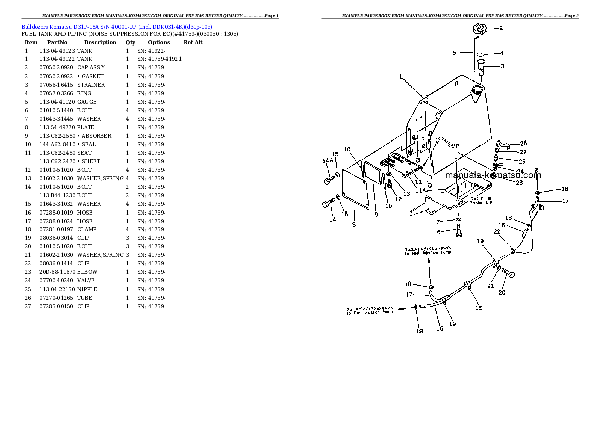 Protected: D31P-18A S/N 40001-UP (Incl. DDK031-4K) Partsbook