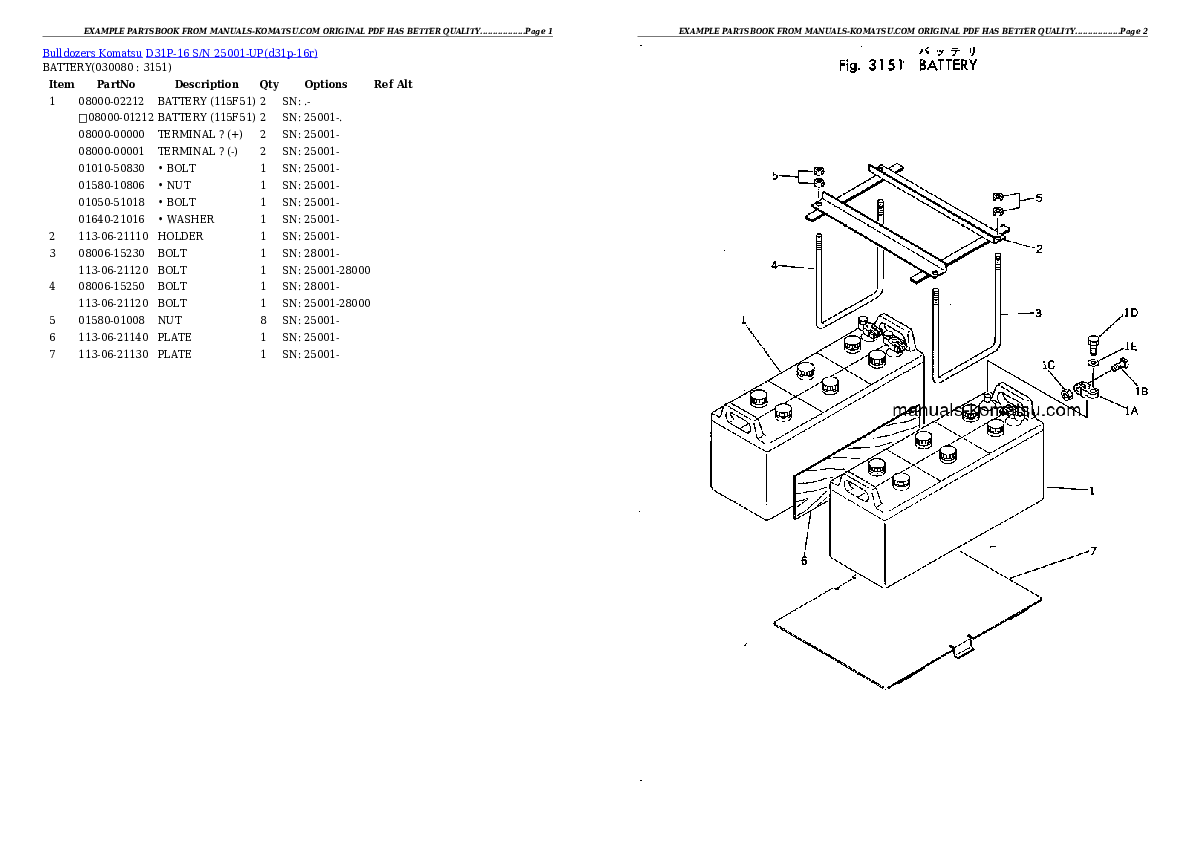 Protected: D31P-16 S/N 25001-UP Partsbook