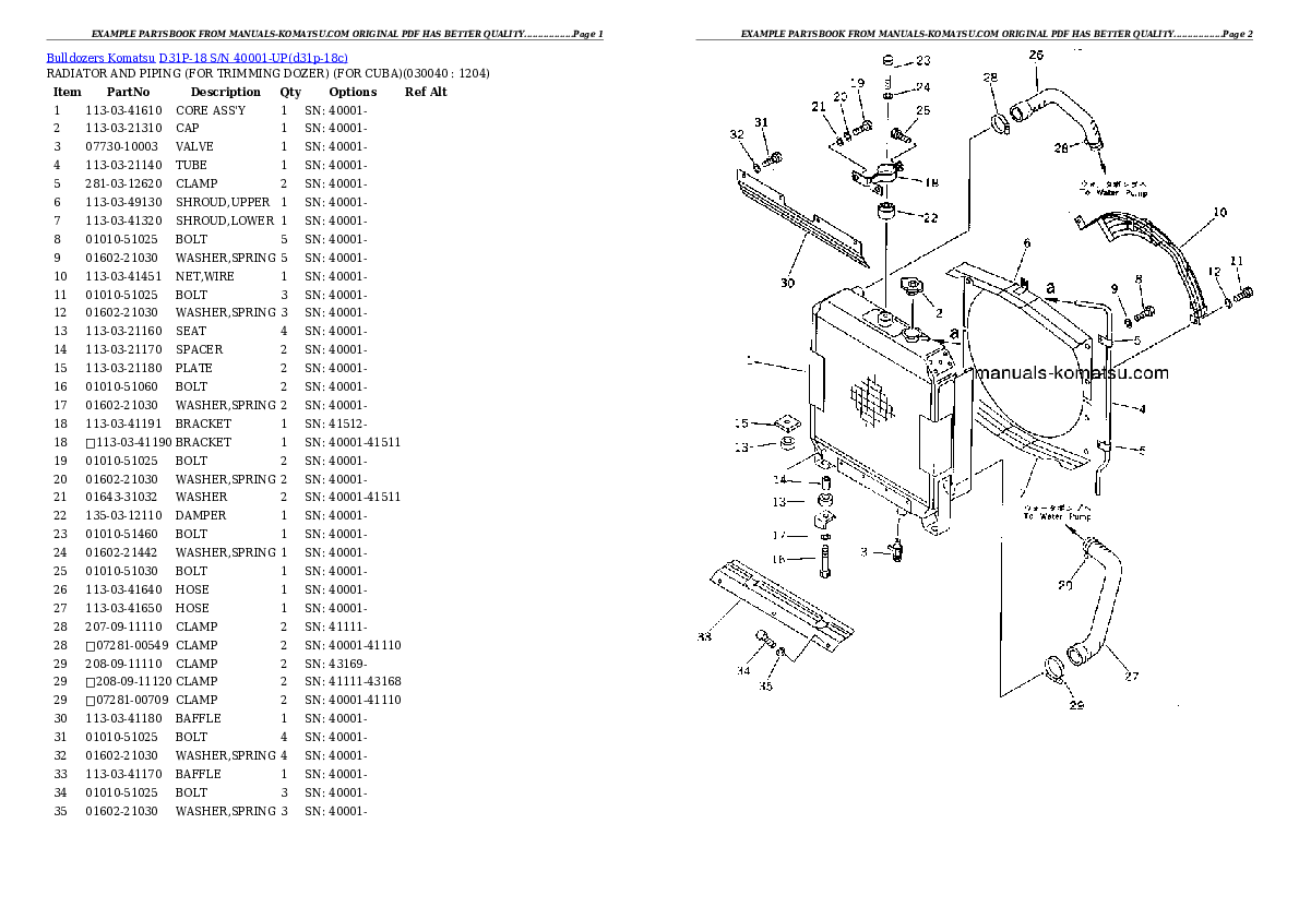 Protected: D31P-18 S/N 40001-UP Partsbook