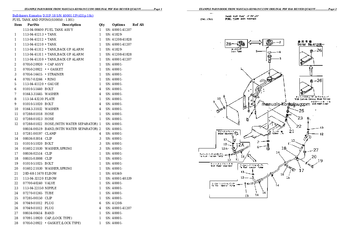 Protected: D31P-18 S/N 40001-UP Partsbook
