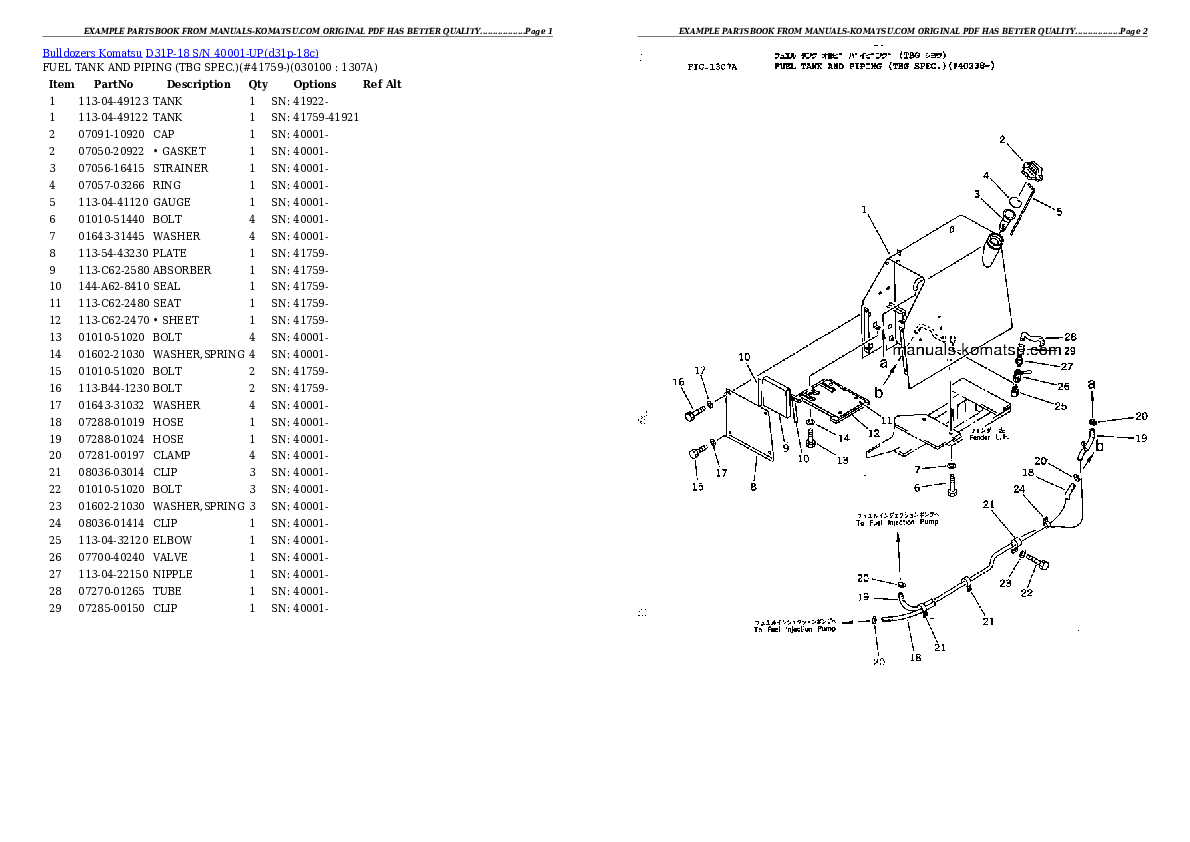 Protected: D31P-18 S/N 40001-UP Partsbook