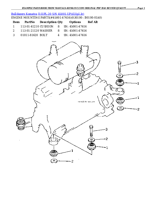 Protected: D31PL-20 S/N 45001-UP Partsbook