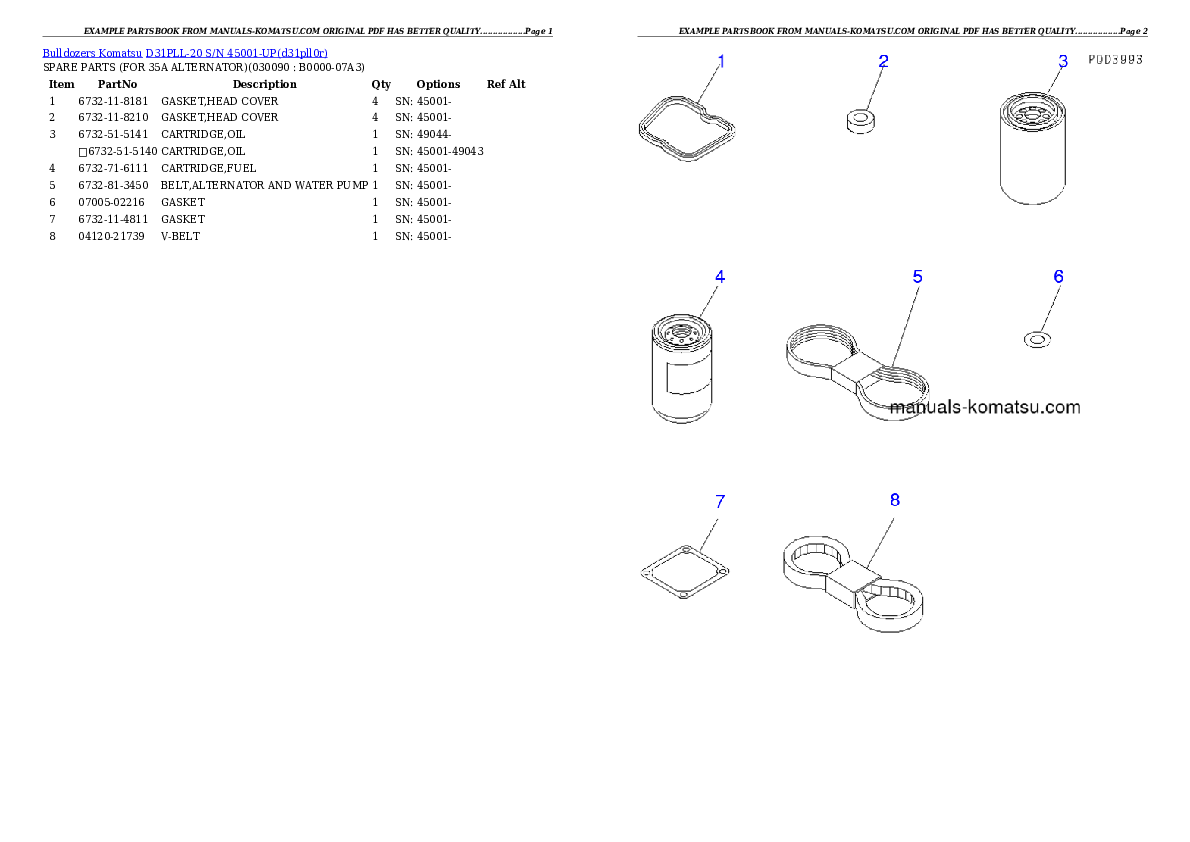 Protected: D31PLL-20 S/N 45001-UP Partsbook