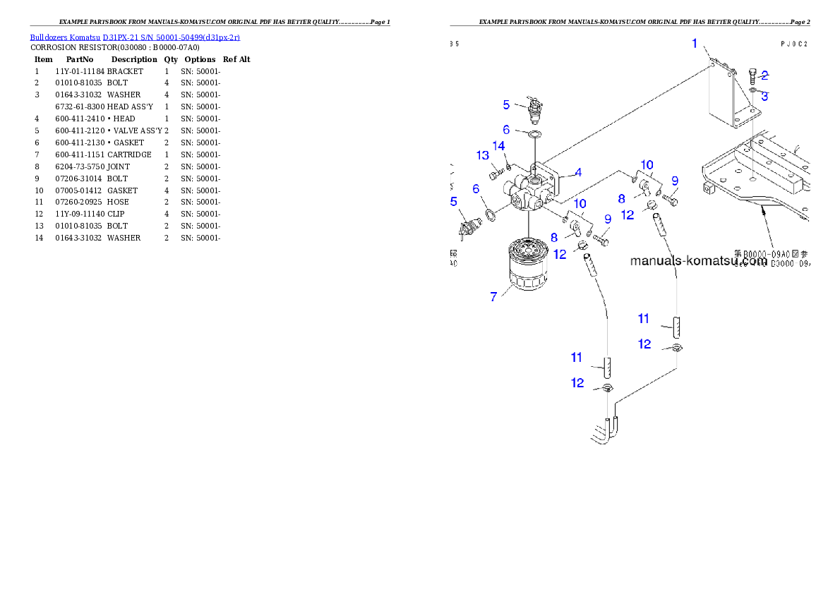 Protected: D31PX-21 S/N 50001-50499 Partsbook