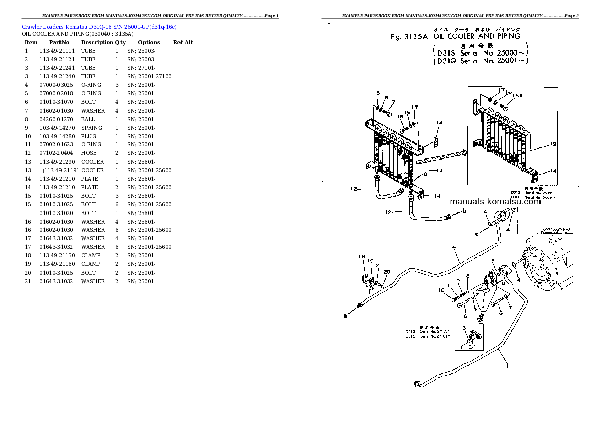 Protected: D31Q-16 S/N 25001-UP Partsbook