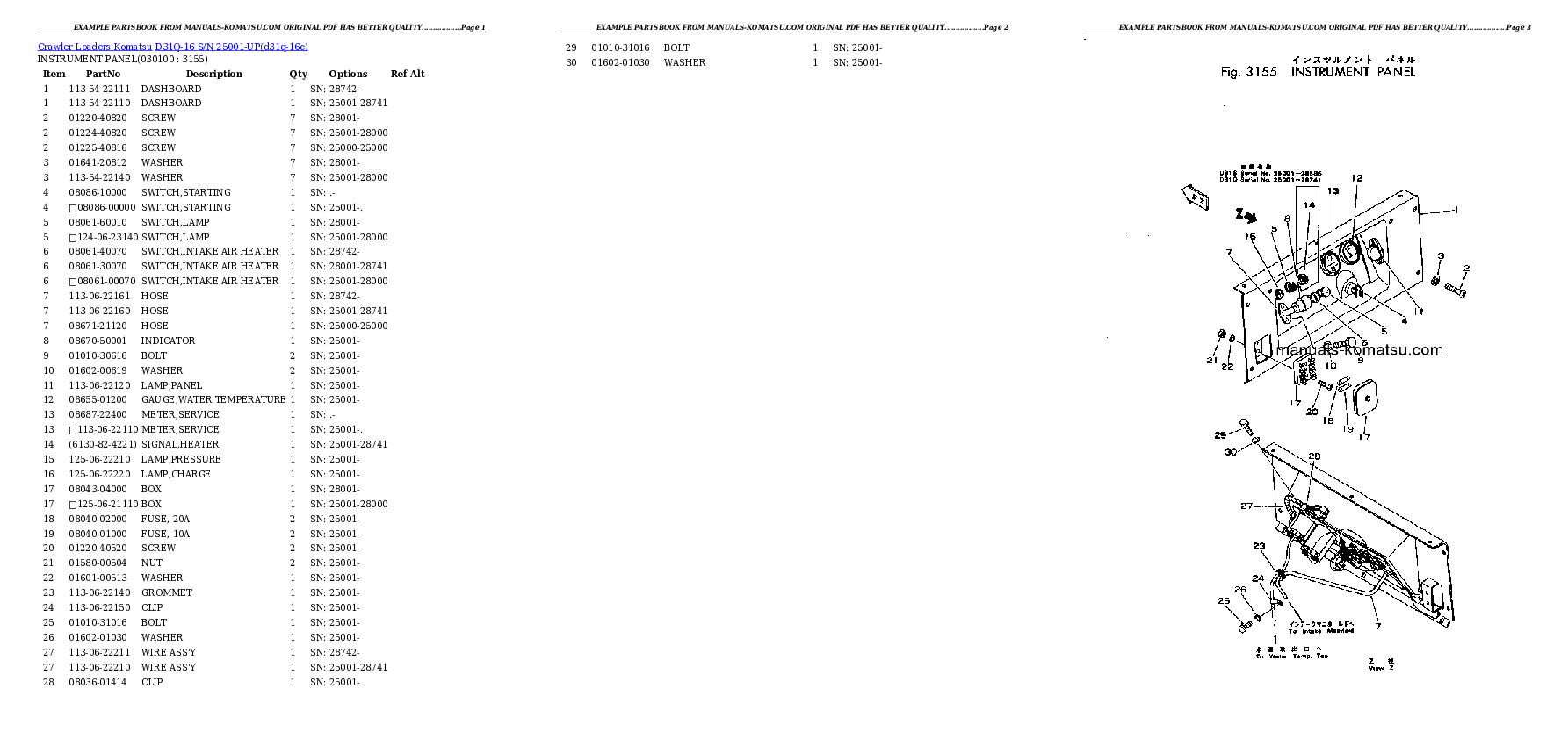 Protected: D31Q-16 S/N 25001-UP Partsbook