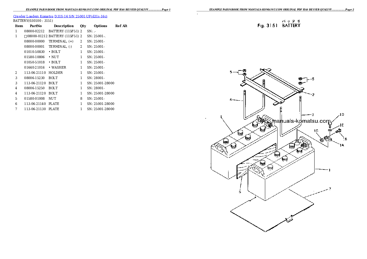 Protected: D31S-16 S/N 25001-UP Partsbook