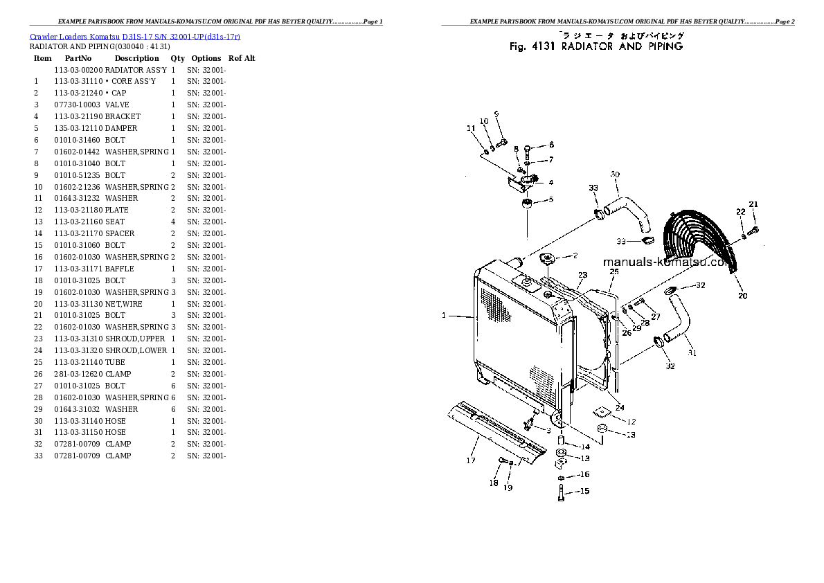 Protected: D31S-17 S/N 32001-UP Partsbook