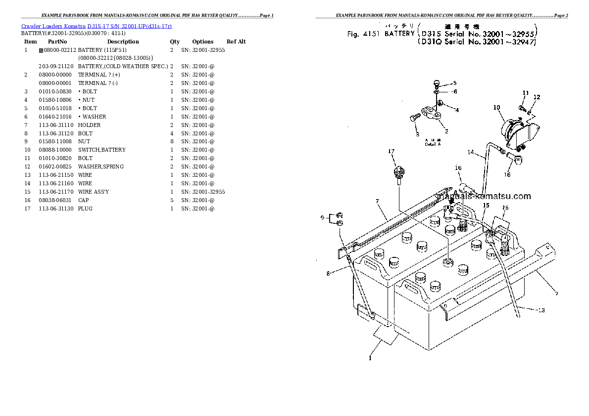 Protected: D31S-17 S/N 32001-UP Partsbook