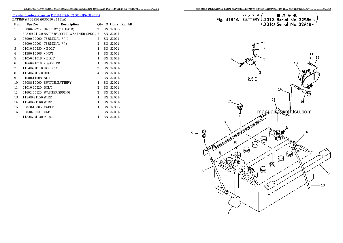 Protected: D31S-17 S/N 32001-UP Partsbook