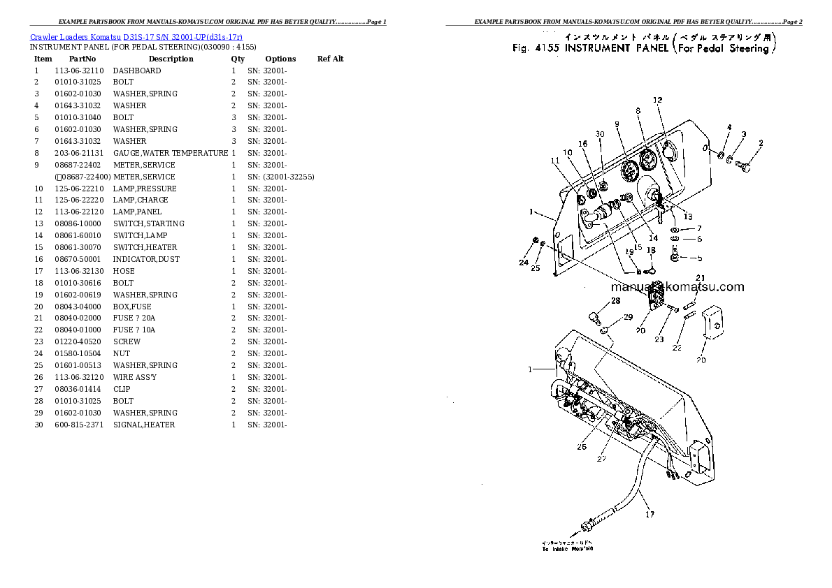 Protected: D31S-17 S/N 32001-UP Partsbook
