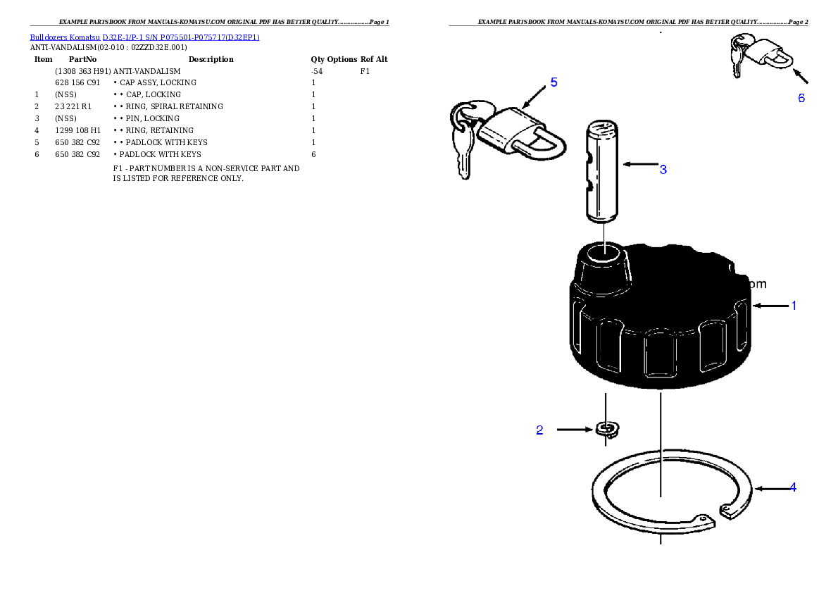 Protected: D32E-1/P-1 S/N P075501-P075717 Partsbook