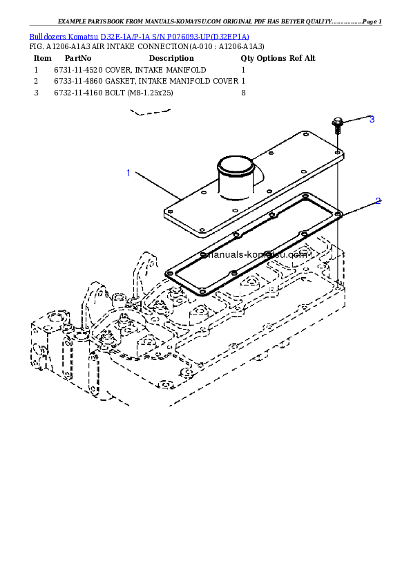 Protected: D32E-1A/P-1A S/N P076093-UP Partsbook