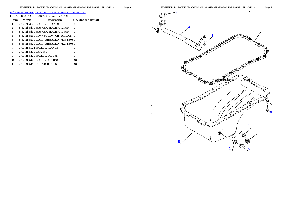 Protected: D32E-1A/P-1A S/N P076093-UP Partsbook