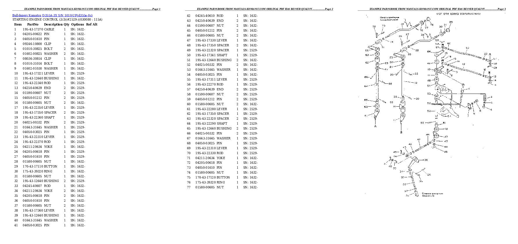 Protected: D355A-3X S/N 1010-UP Partsbook