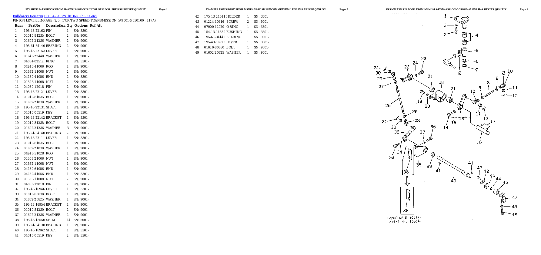 Protected: D355A-3X S/N 1010-UP Partsbook