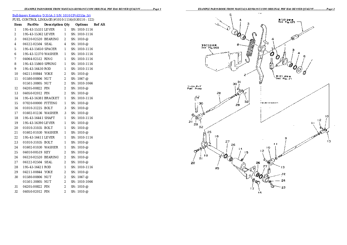 Protected: D355A-3 S/N 1010-UP Partsbook