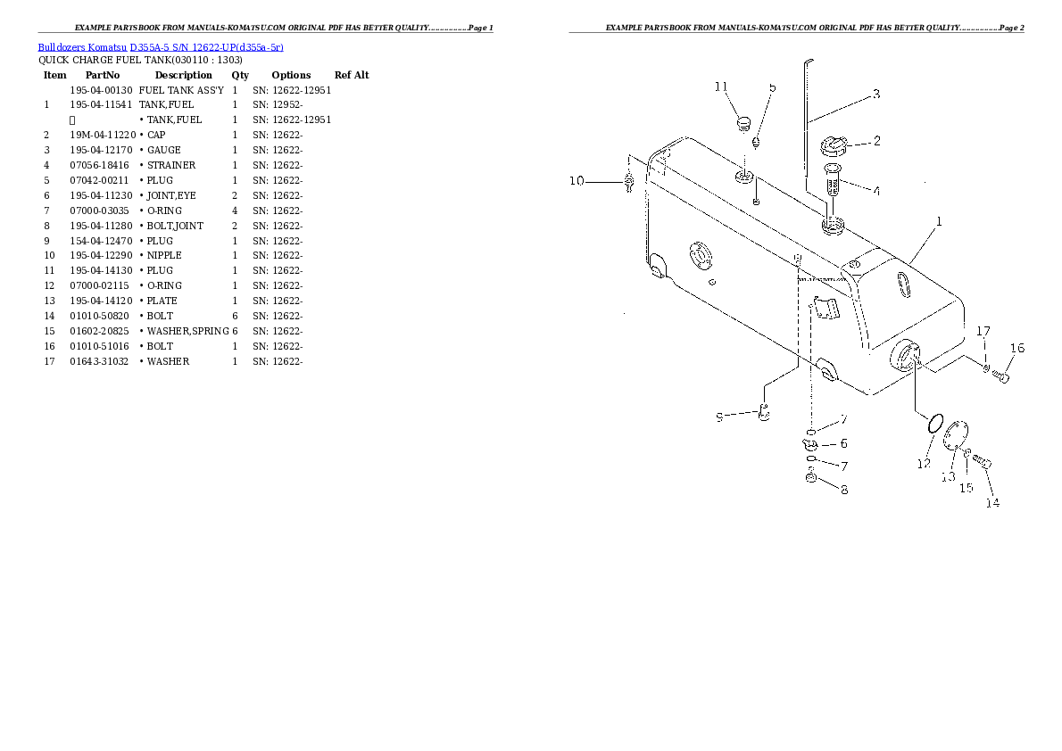 Protected: D355A-5 S/N 12622-UP Partsbook