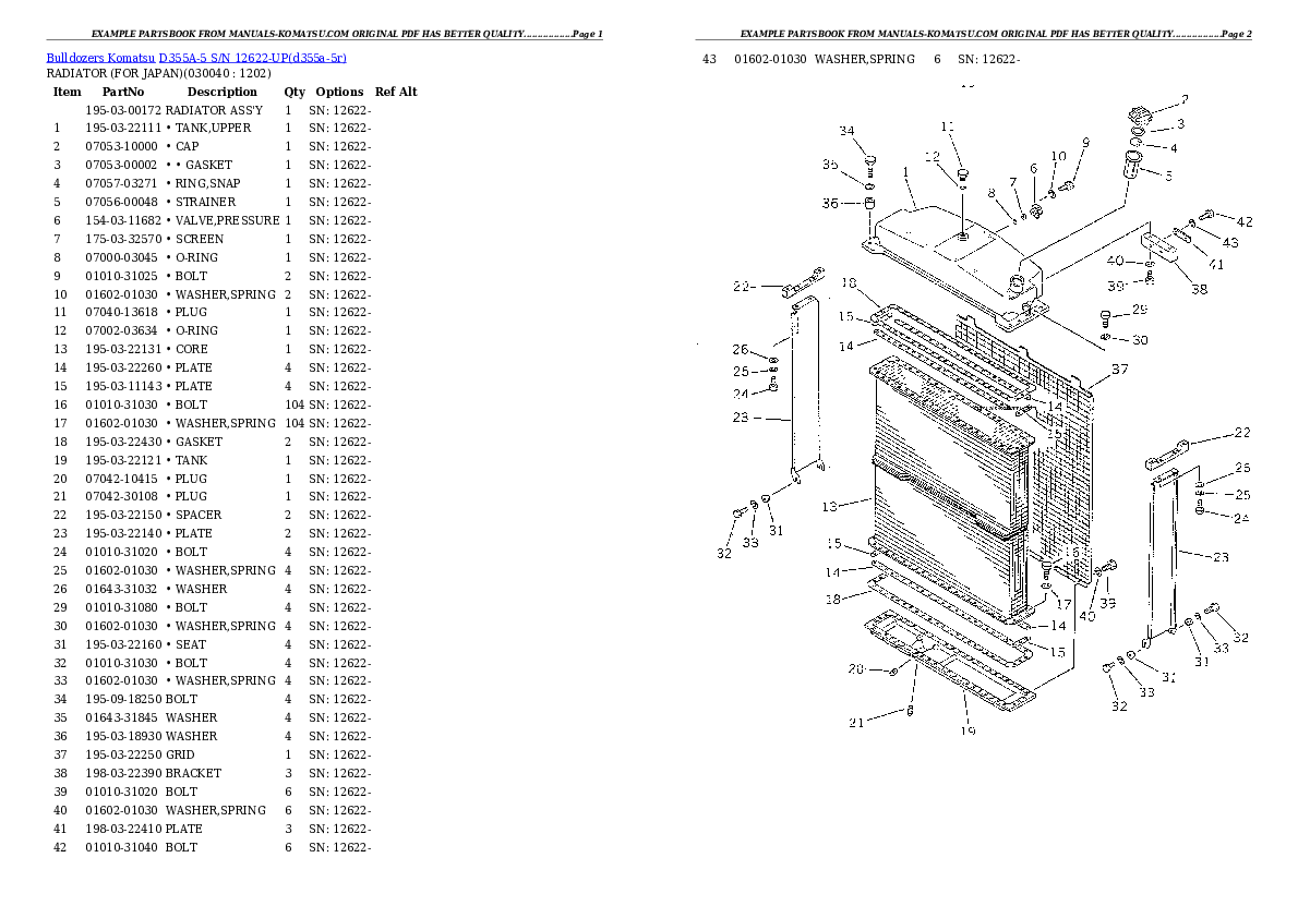 Protected: D355A-5 S/N 12622-UP Partsbook