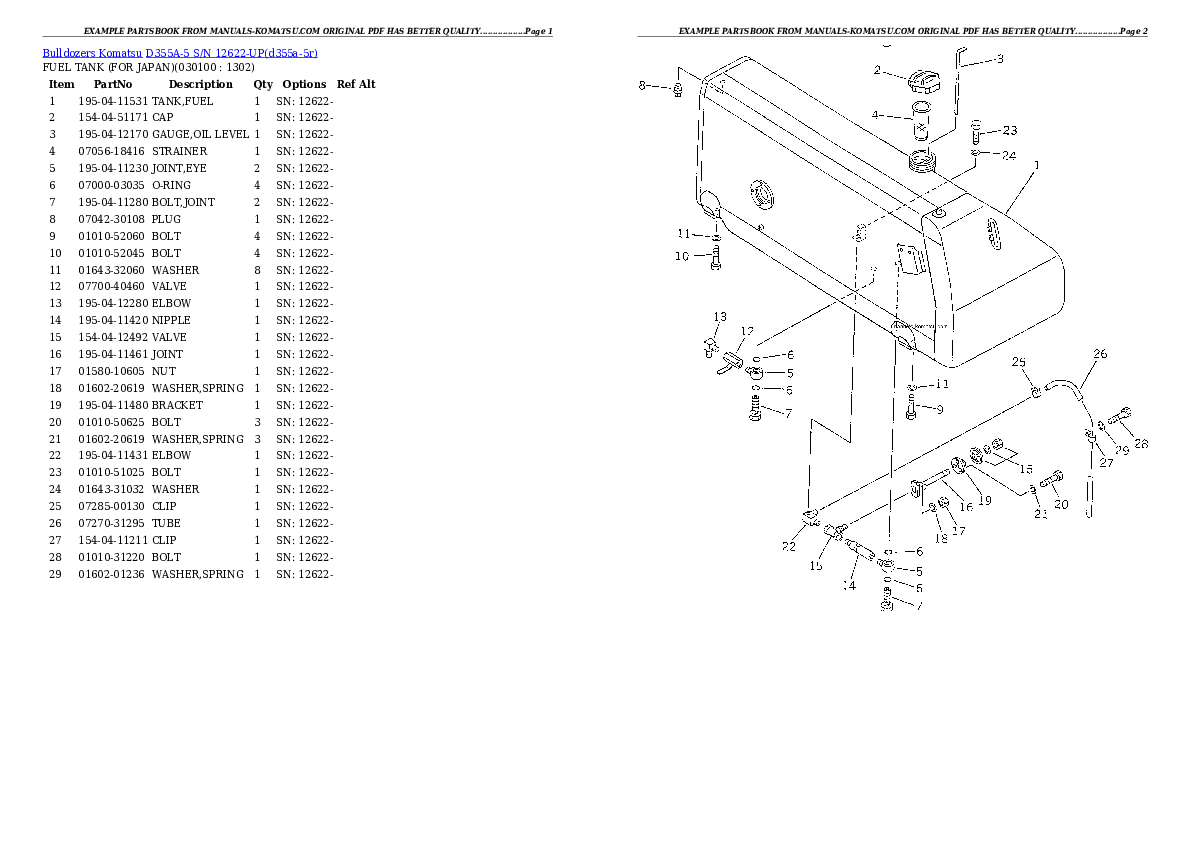 Protected: D355A-5 S/N 12622-UP Partsbook