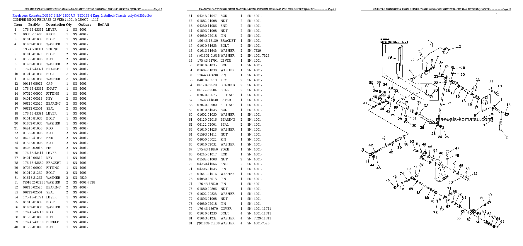 Protected: D355C-3 S/N 1800-UP (S6D155-4 Eng. Installed (Chassis only)) Partsbook