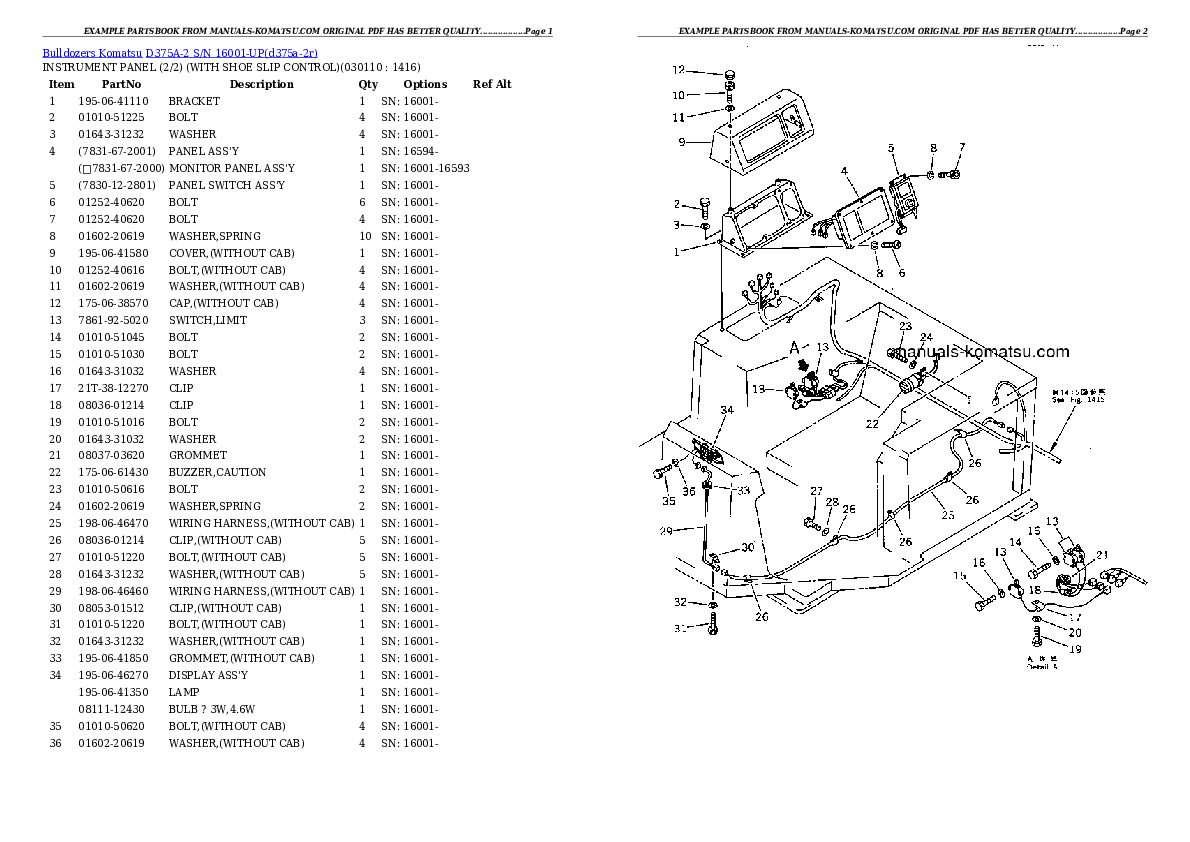 Protected: D375A-2 S/N 16001-UP Partsbook