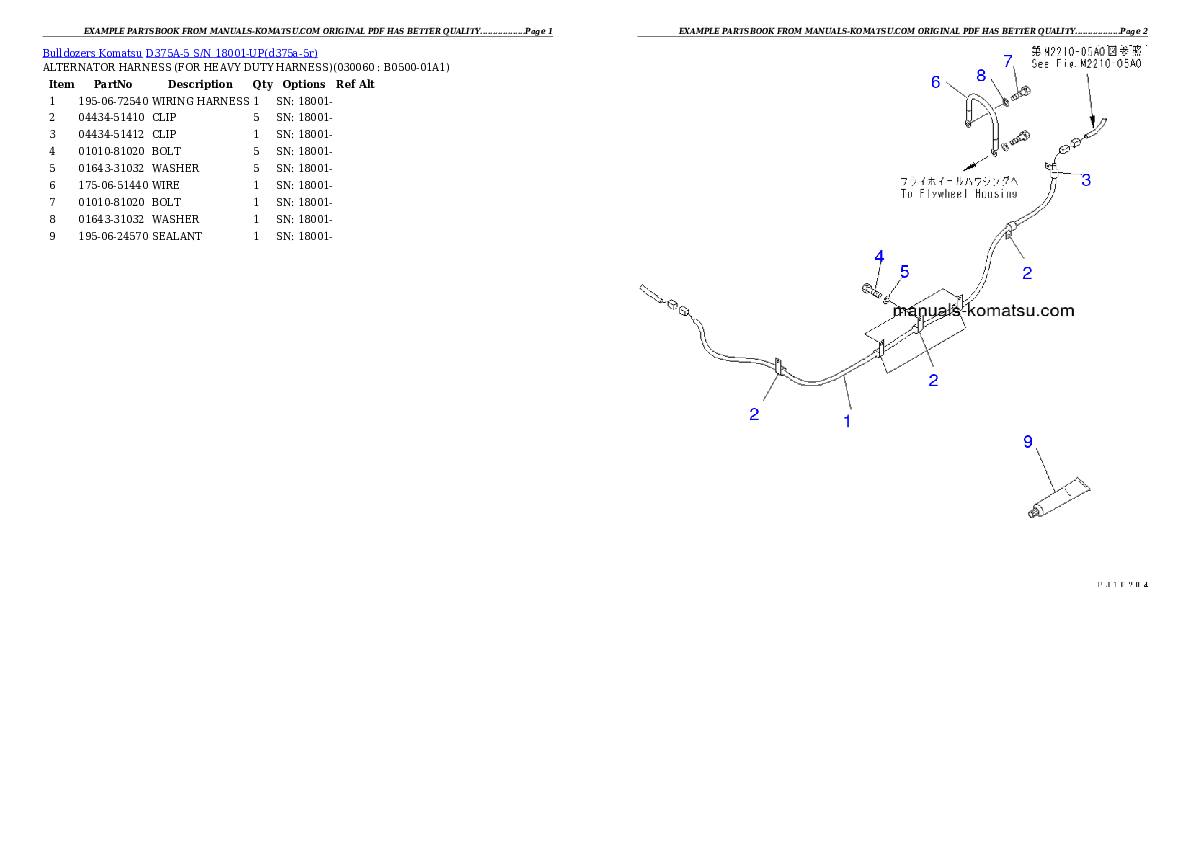 Protected: D375A-5 S/N 18001-UP Partsbook