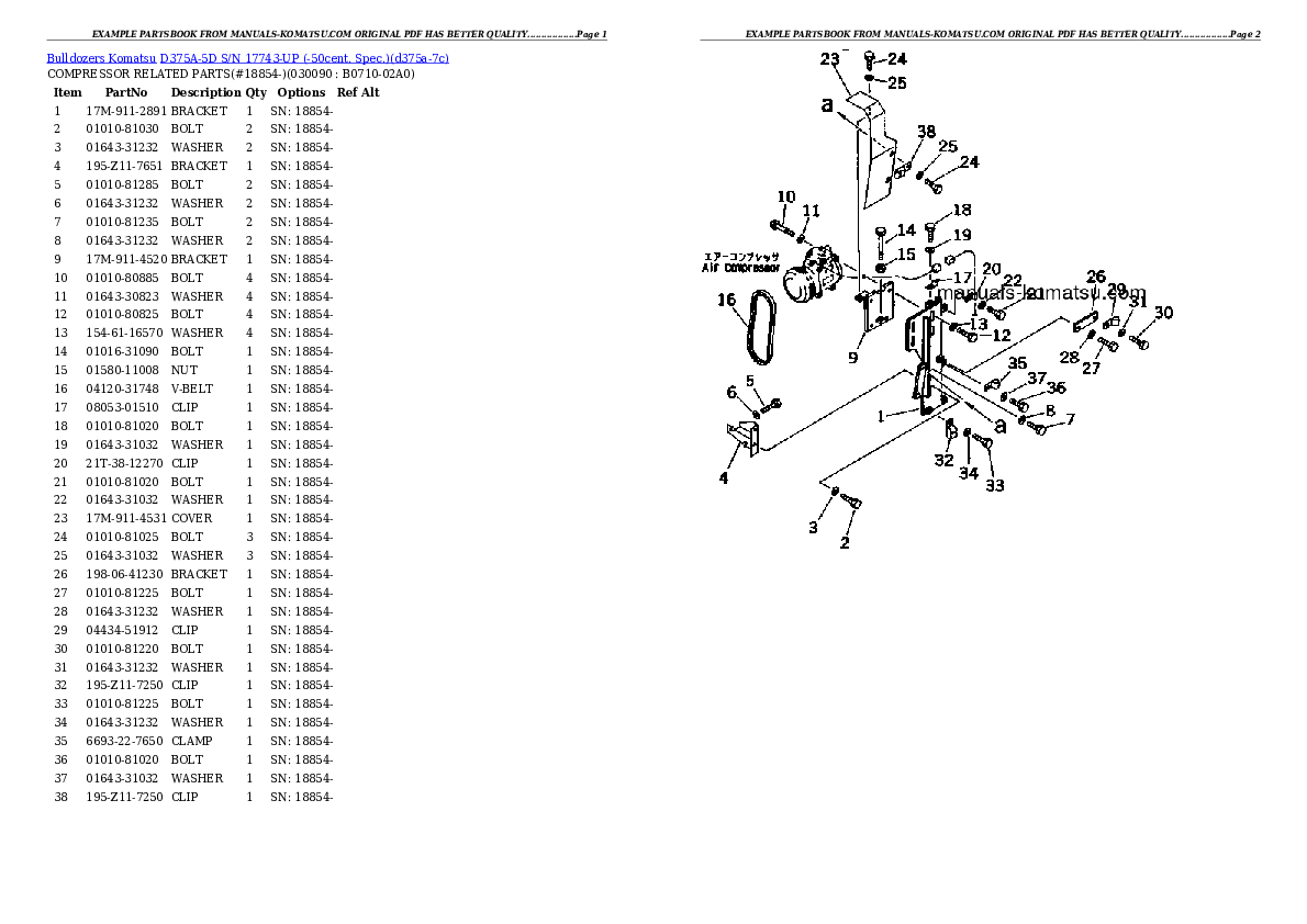Protected: D375A-5D S/N 17743-UP (-50cent. Spec.) Partsbook