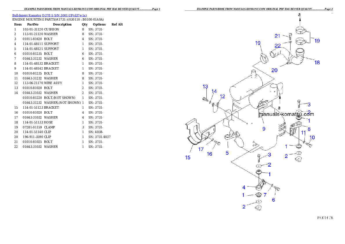 Protected: D37E-5 S/N 3001-UP Partsbook