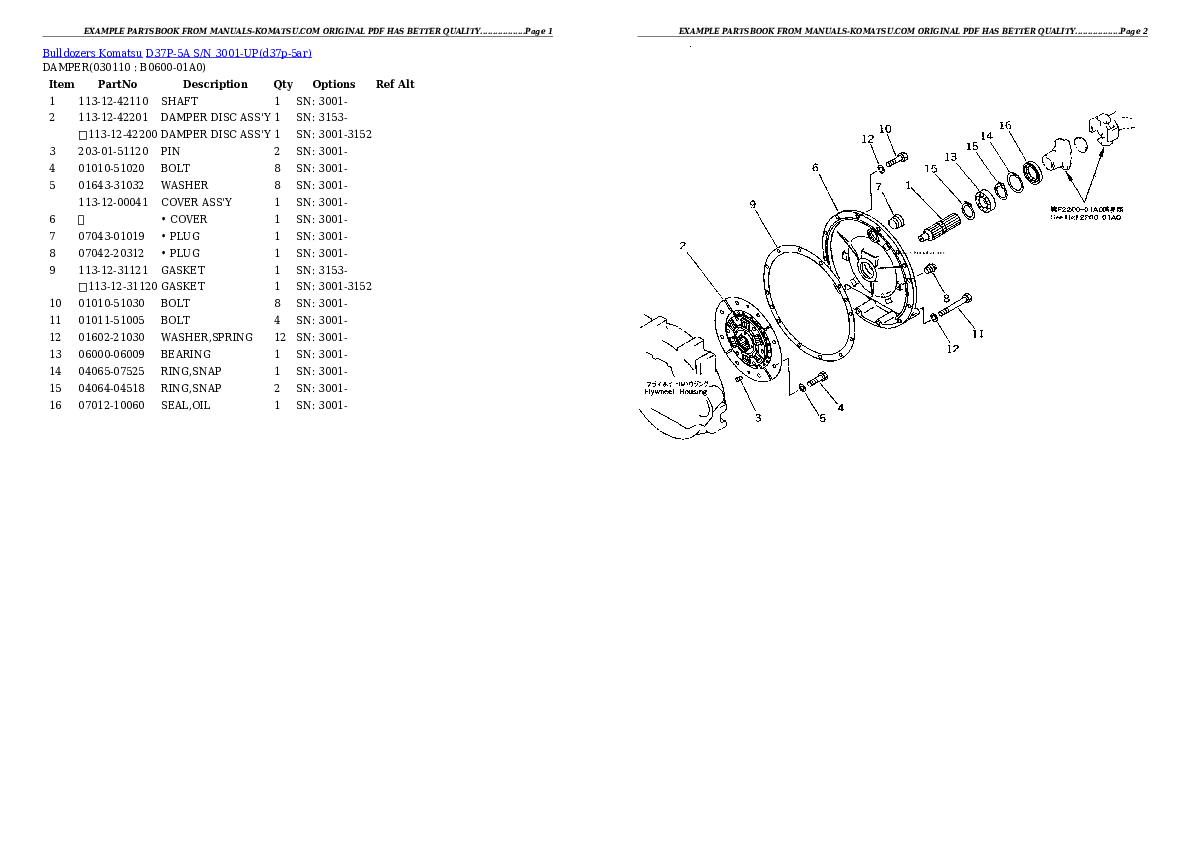 Protected: D37P-5A S/N 3001-UP Partsbook