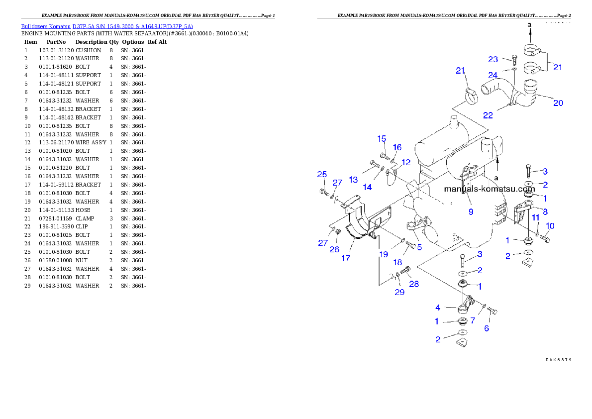 Protected: D37P-5A S/N 1549-3000 & A1649-UP Partsbook