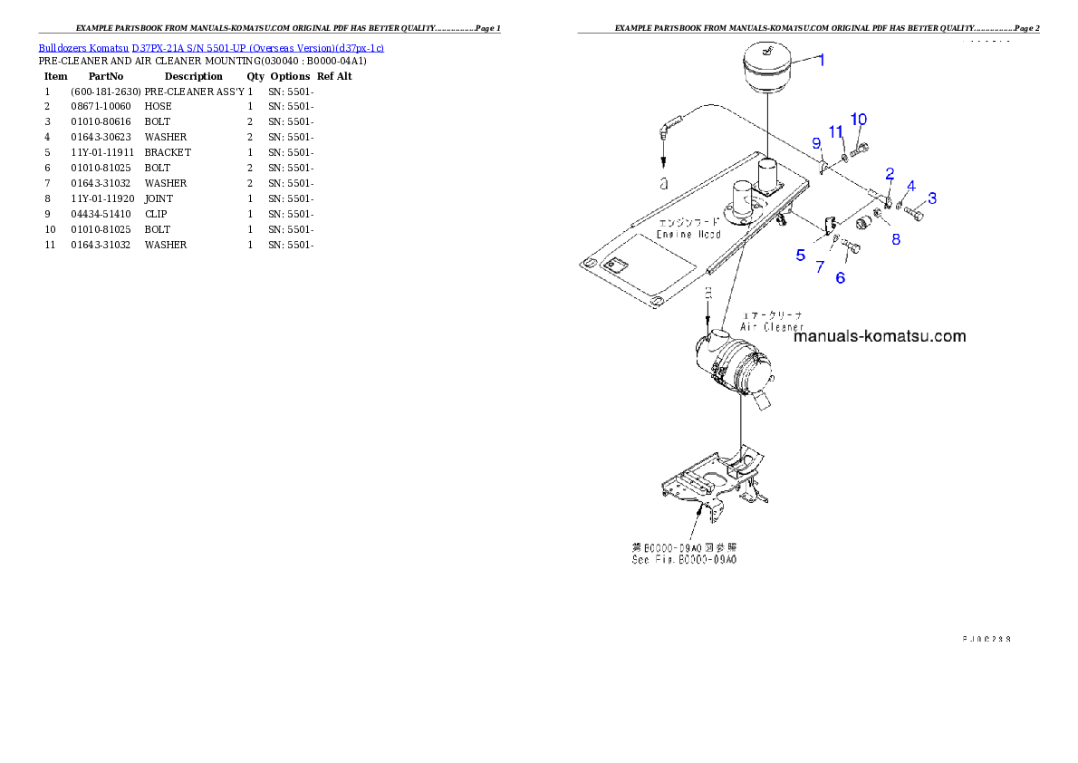 Protected: D37PX-21A S/N 5501-UP (Overseas Version) Partsbook