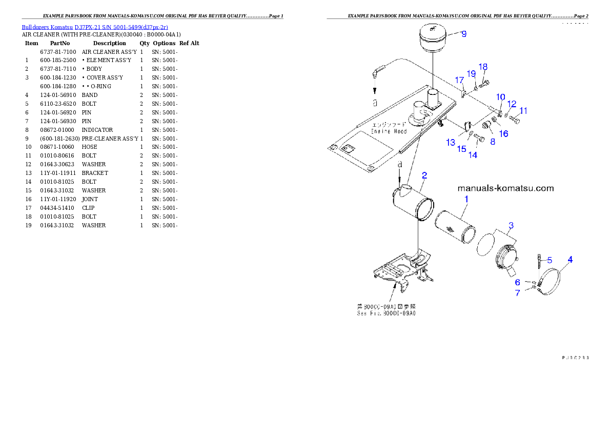 Protected: D37PX-21 S/N 5001-5499 (Overseas Version) Partsbook