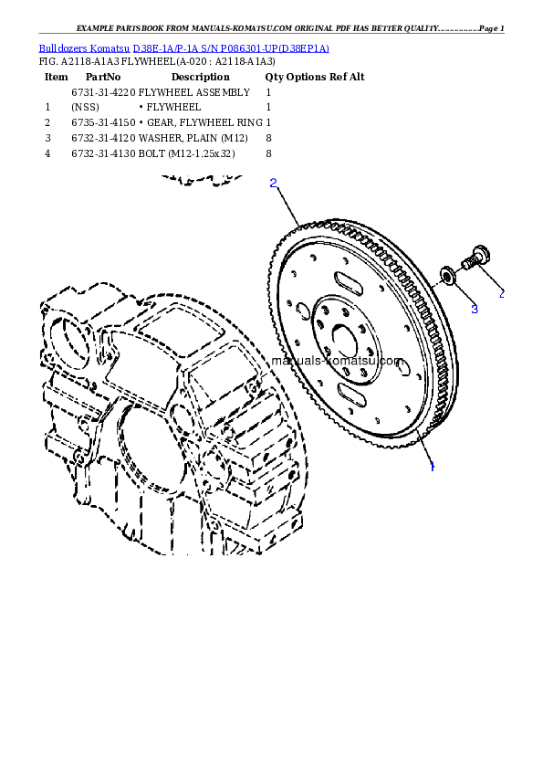 Protected: D38E-1A/P-1A S/N P086301-UP Partsbook