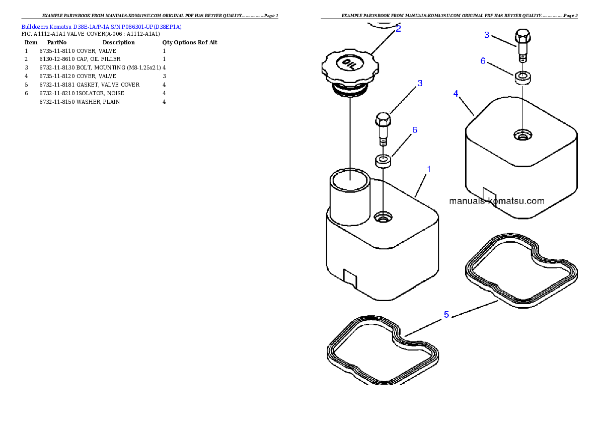 Protected: D38E-1A/P-1A S/N P086301-UP Partsbook