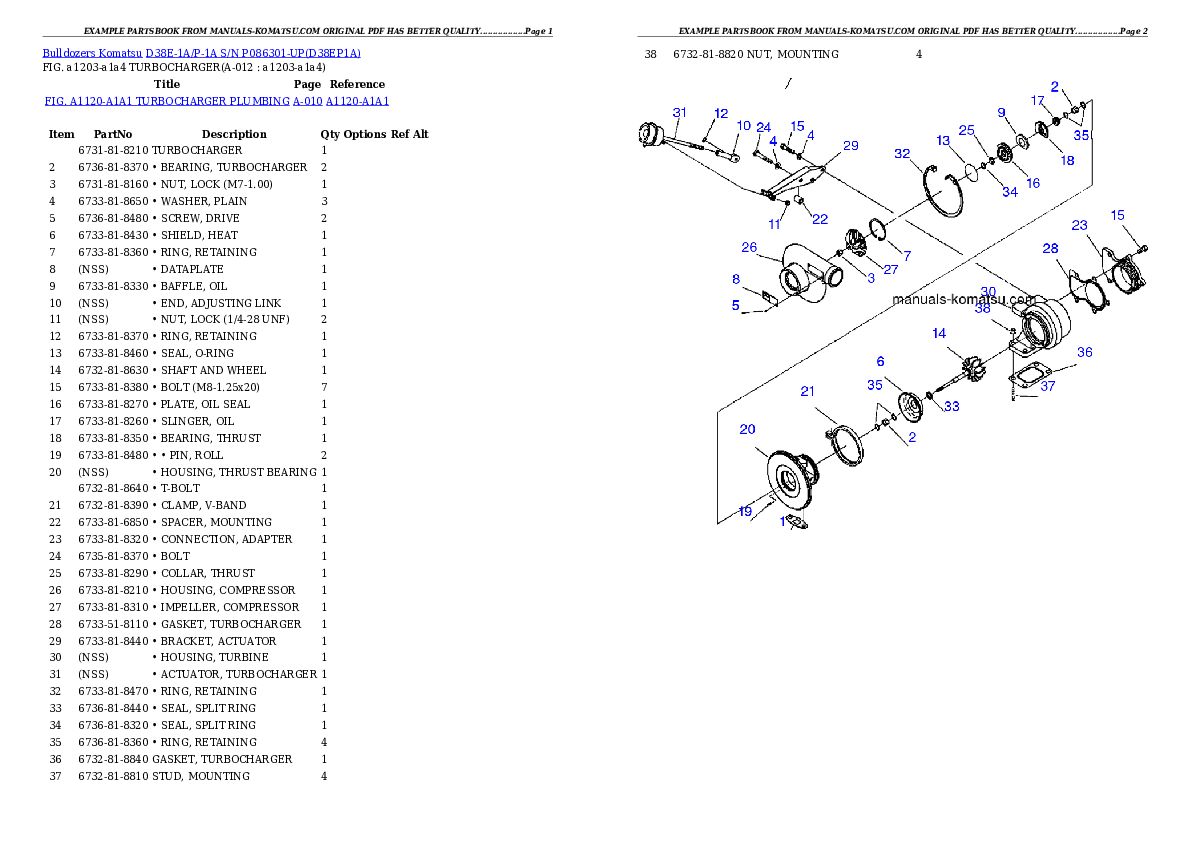 Protected: D38E-1A/P-1A S/N P086301-UP Partsbook