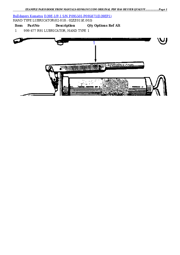 Protected: D39E-1/P-1 S/N P095501-P095871 Partsbook