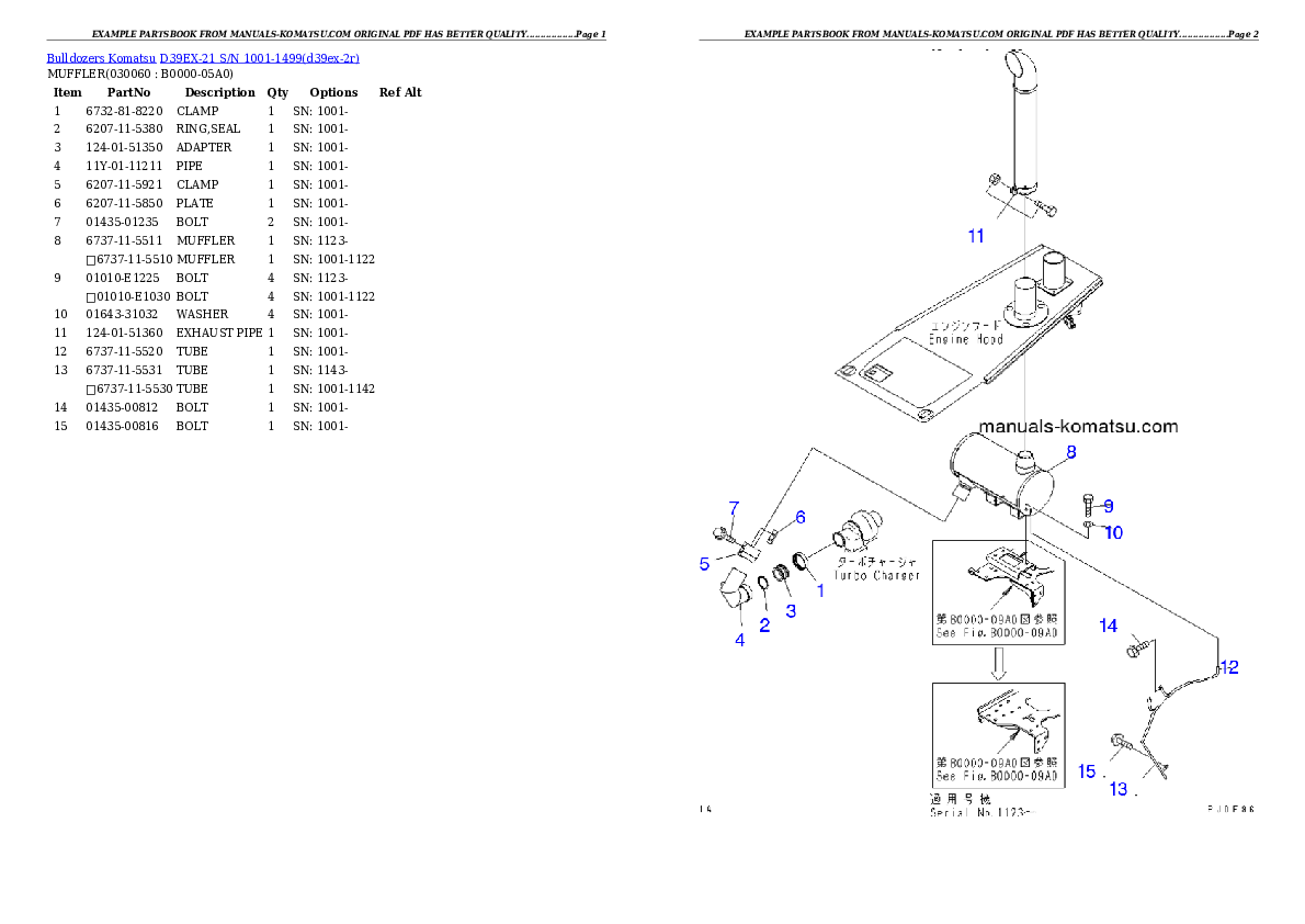 Protected: D39EX-21 S/N 1001-1499 Partsbook