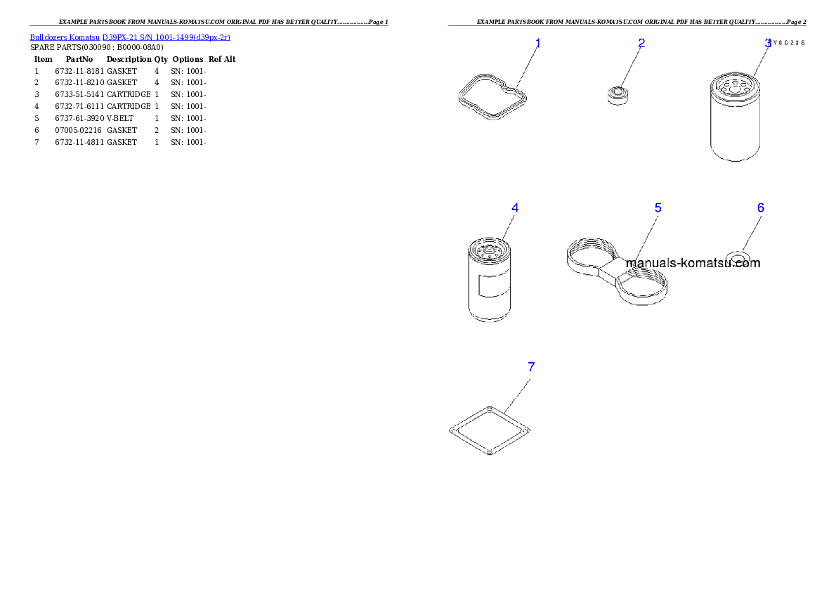 Protected: D39PX-21 S/N 1001-1499 Partsbook