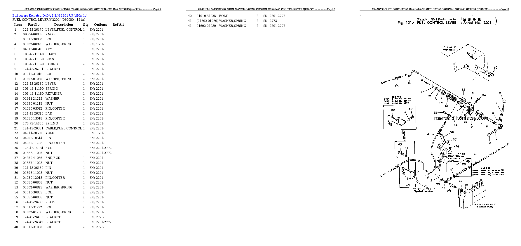 Protected: D40A-1 S/N 1501-UP Partsbook