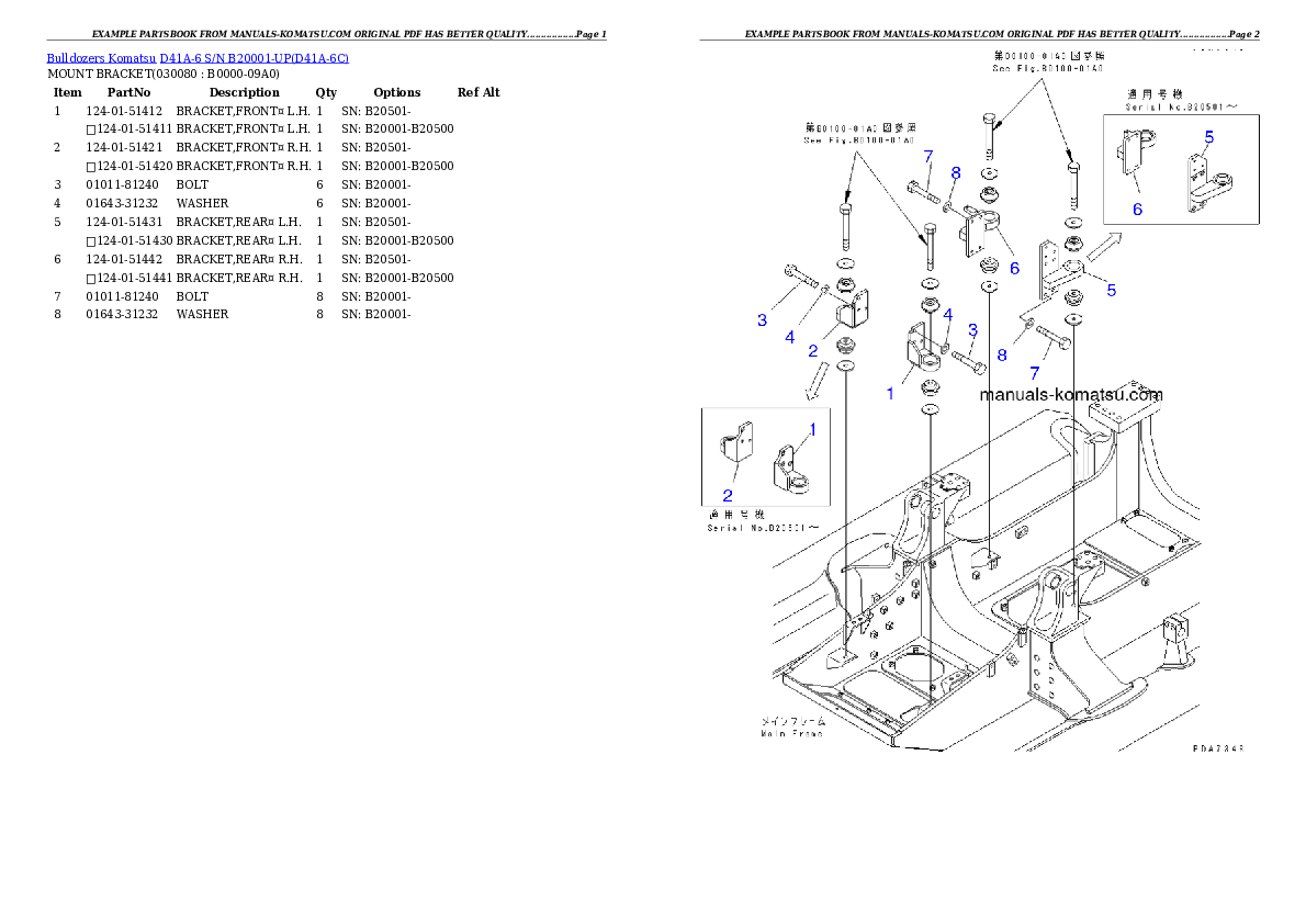 Protected: D41A-6 S/N B20001-UP Partsbook