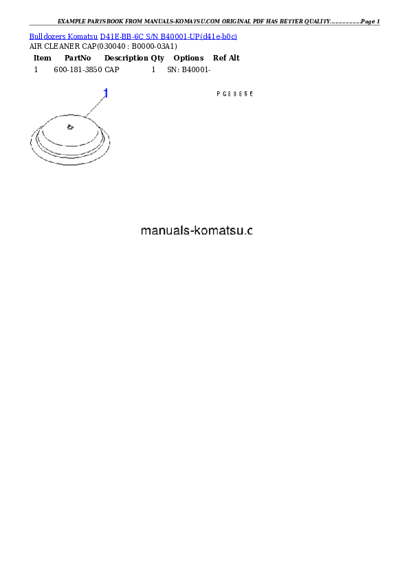 Protected: D41E-BB-6C S/N B40001-UP Partsbook