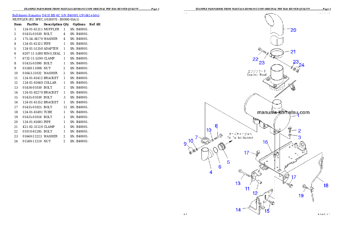 Protected: D41E-BB-6C S/N B40001-UP Partsbook