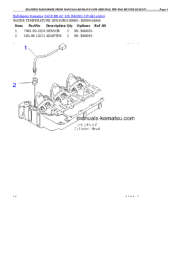 Protected: D41E-BB-6C S/N B40001-UP Partsbook