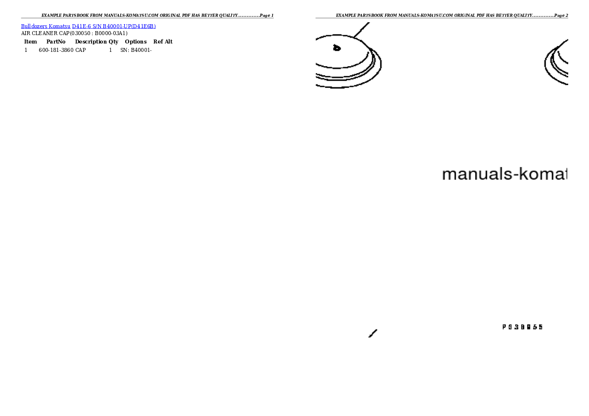 Protected: D41E-6 S/N B40001-UP Partsbook