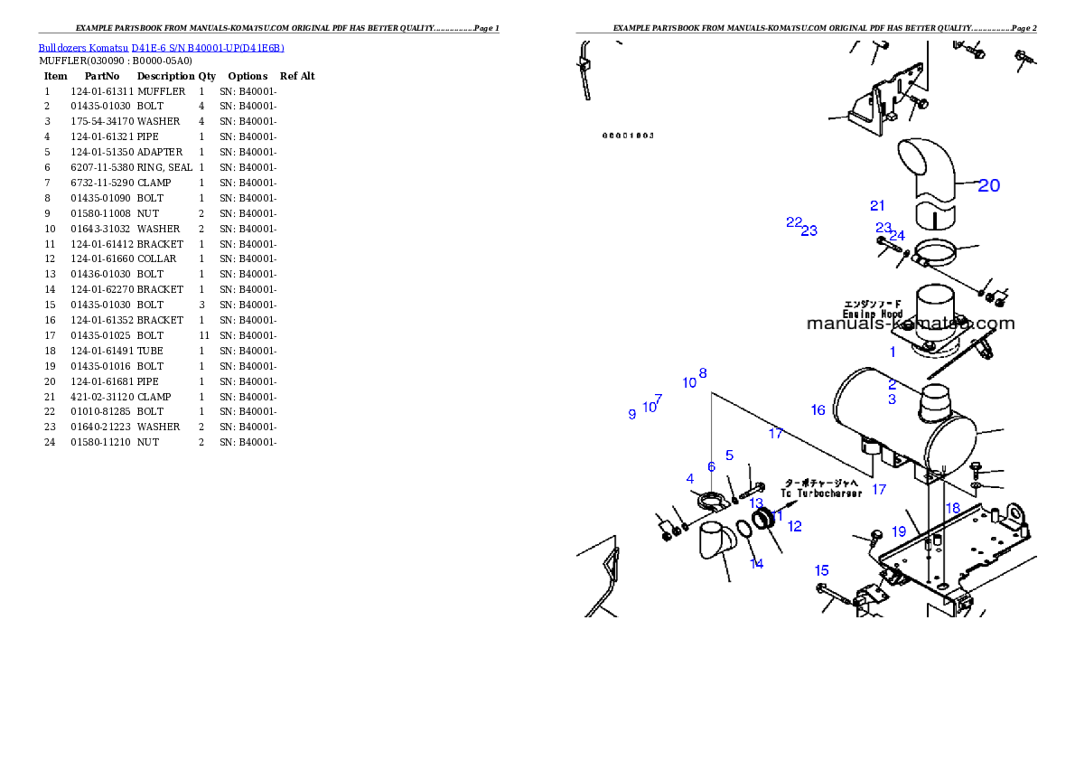 Protected: D41E-6 S/N B40001-UP Partsbook