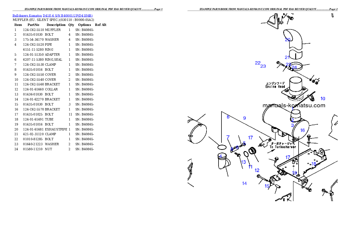 Protected: D41E-6 S/N B40001-UP Partsbook