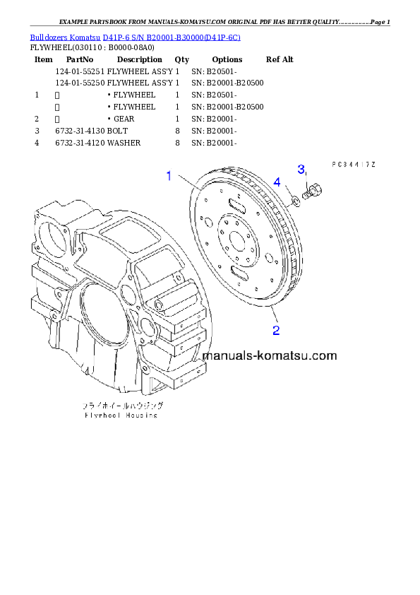 Protected: D41P-6 S/N B20001-B30000 Partsbook